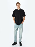 Normal Bel Pamuklu Vintage Straight Fit Kot Pantolon