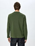Uzun Kollu Pamuklu Dikiş Detaylı Bisiklet Yaka Sweatshirt
