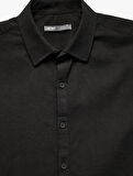 Pamuklu Slim Fit Uzun Kollu İtalyan Yaka Gömlek