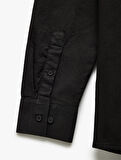 Pamuklu Slim Fit Uzun Kollu İtalyan Yaka Gömlek