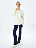 Oversize Bisiklet Yaka Uzun Kollu Sweatshirt