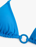 Astarlı Mat Kumaş Aksesuar Detaylı Üçgen Bikini Üstü
