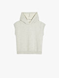 Pamuk Karışımlı Kapşonlu Kolsuz Sweatshirt