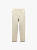 Keten Pamuk Karışımlı Beli Bağcıklı Chino Pantolon
