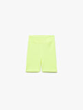 Yüksek Bel Slim Fit Biker Spor Tayt