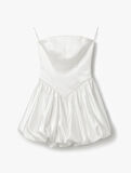 Straplez Yaka Kolsuz Slim Fit Mini Balon Elbise