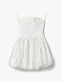 Straplez Yaka Kolsuz Slim Fit Mini Balon Elbise