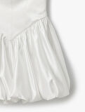 Straplez Yaka Kolsuz Slim Fit Mini Balon Elbise