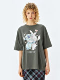 Disney Lisanslı Stitch Baskılı Kısa Kollu Tişört