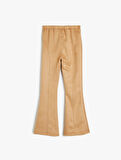 Standart Bel Slim Fit Suni Süet İspanyol Paça Pantolon