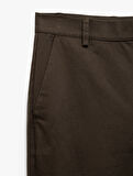 Pamuklu Cep Detaylı Slim Fit Chino Pantolon