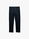 Pamuklu Cep Detaylı Slim Fit Chino Pantolon
