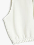 Kol Açıklığı Geniş Kolsuz Kapüşonlu Crop Sweatshirt