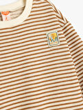 Bisiklet Yaka Uzun Kollu Çizgili Sweatshirt