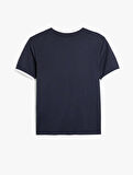 Bisiklet Yaka Kısa Kollu Pamuklu Biyeli Slim Fit Tişört