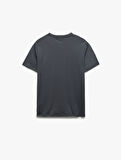 Pamuklu Kısa Kollu Baskılı Bisiklet Yaka Slim Fit Tişört
