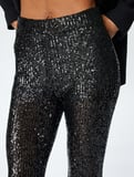 Slim Fit İspanyol Paça Pullu Payetli Pantolon
