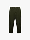 Pamuklu Cep Detaylı Slim Fit Chino Pantolon