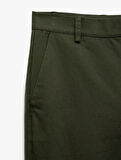 Pamuklu Cep Detaylı Slim Fit Chino Pantolon