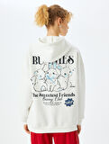 Arkası Baskılı Kapüşonlu Oversize Sweatshirt