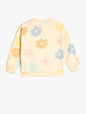 Pamuklu Çiçek Desenli Uzun Kollu Bisiklet Yaka Sweatshirt