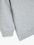 Pamuklu Bisiklet Yaka Uzun Kollu Basic Sweatshirt