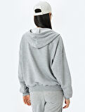 Fermuarlı Kanguru Cepli Oversize Kapüşonlu Sweatshirt