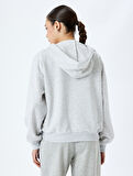 Fermuarlı Kanguru Cepli Oversize Kapüşonlu Sweatshirt