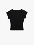 Pamuklu Slim Fit Kısa Kollu Bisiklet Yaka Tişört