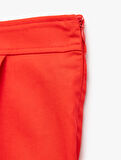 Regular Fit Kruvaze Mini Keten Şort Etek