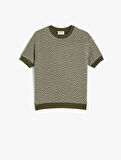 Bisiklet Yaka Kısa Kollu Oversize Sweatshirt