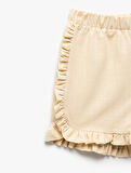 Fırfırlı Beli Lastikli Pamuklu Şort
