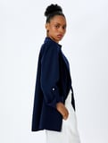 Cepli 3/4 Kol Oversize Uzun Blazer Ceket