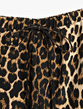 Rahat Kesim Leopar Desenli Geniş Paça Pantolon