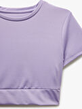 Slim Fit Bisiklet Yaka Kısa Kollu Crop Spor Tişört