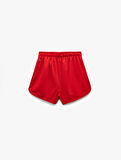 Yüksek Bel Rahat Kalıp Bağcıklı Mini Spor Şort