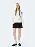 Fiyonklu Bisiklet Yaka Uzun Kollu Sweatshirt