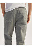 Beli Bağcıklı Straight Fit Cep Detaylı Pamuklu Jogger Pantolon
