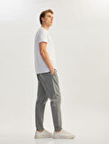 Beli Bağcıklı Straight Fit Cep Detaylı Pamuklu Jogger Pantolon