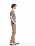 Pamuklu Düğmeli Chino Cep Detaylı Slim Fit Pantolon