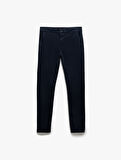 Pamuklu Düğmeli Chino Cep Detaylı Slim Fit Pantolon