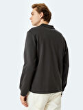 Pamuklu İnterlok Kumaş Polo Yaka Sweatshirt