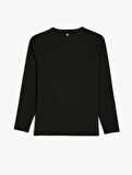 Slogan Baskılı Uzun Kollu Bisiklet Yaka Oversize Spor Sweatshirt