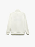 Yarım Fermuarlı İşlemeli Uzun Kollu Sweatshirt