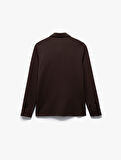 Uzun Kollu Pamuk Karışımlı Fermuarlı Sweatshirt