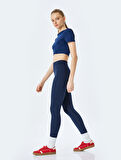 Yüksek Bel Dikiş Detaylı Skinny Fit Spor Tayt