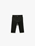 Biker Slim Fit İnterlok Kapri Spor Tayt