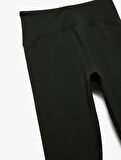 Biker Slim Fit İnterlok Kapri Spor Tayt