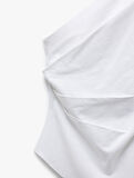 Pamuklu Drape Detaylı Asimetrik Tek Omuz Bluz