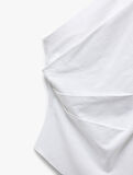 Pamuklu Drape Detaylı Asimetrik Tek Omuz Bluz